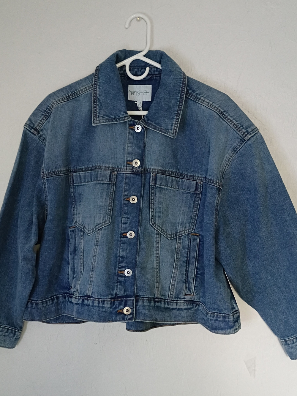 Jessica Simpson Medium Blue Denim Jean Jacket SZ 1X